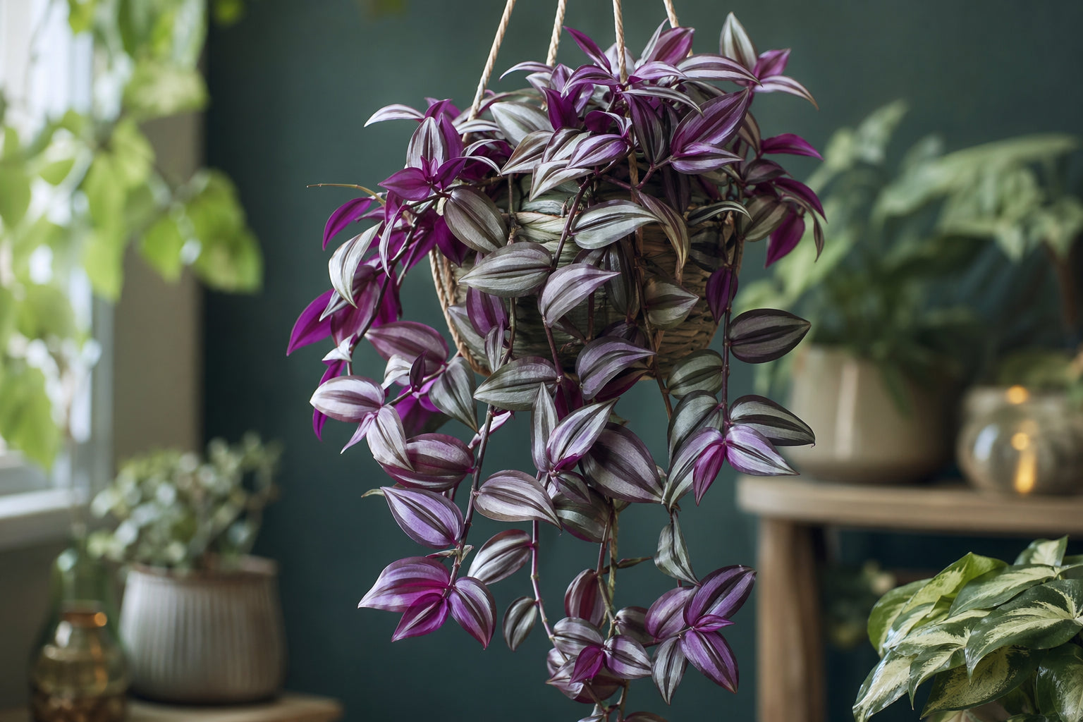 Tradescantia plant care - beautiful tradescantia in natural setting from Divine Roots Botanicals