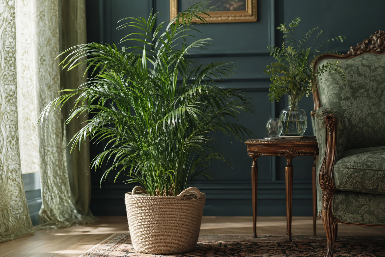 Parlor Palm plant care - beautiful parlor palm in natural setting from Divine Roots Botanicals