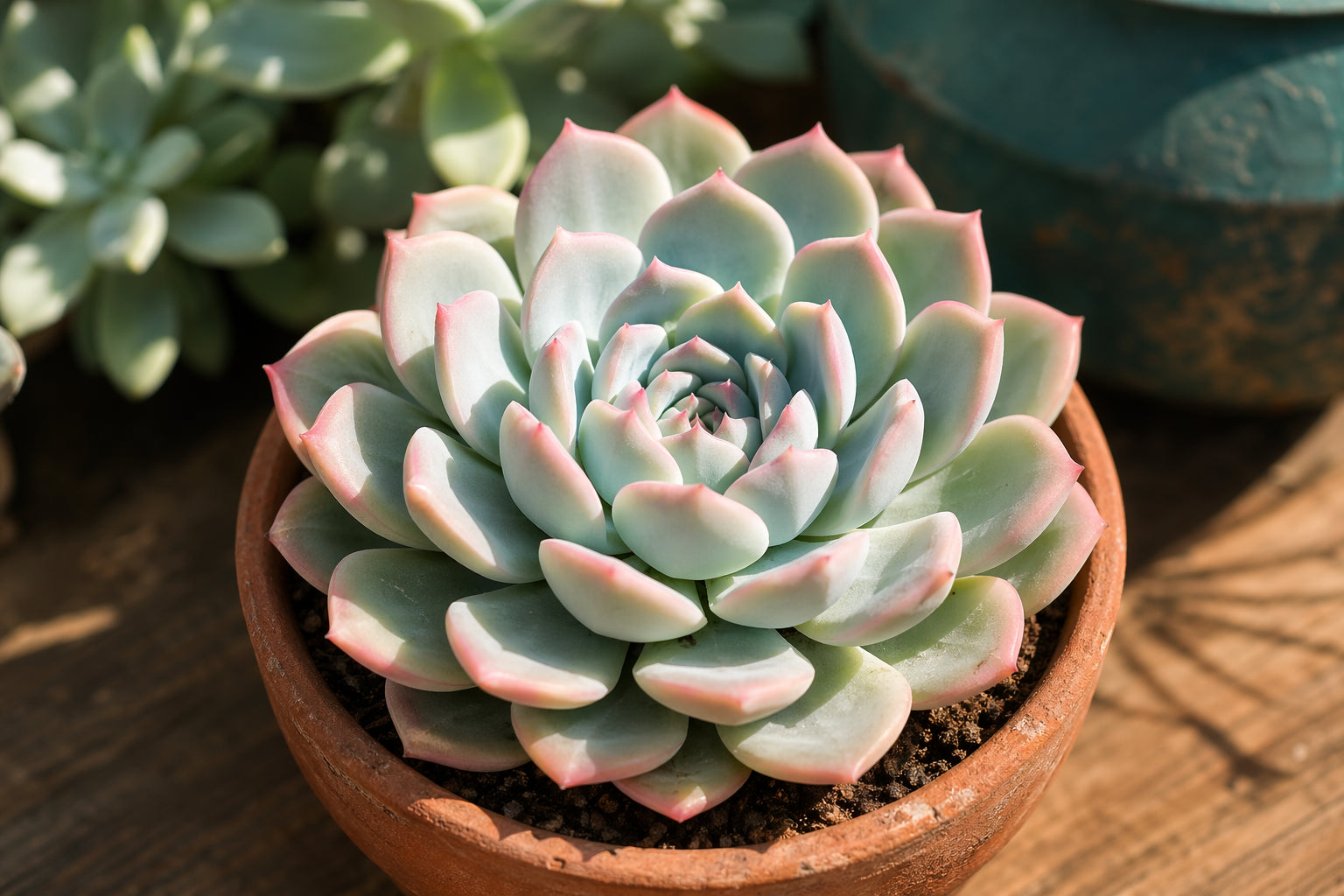 Echeveria plant care - beautiful echeveria in natural setting from Divine Roots Botanicals