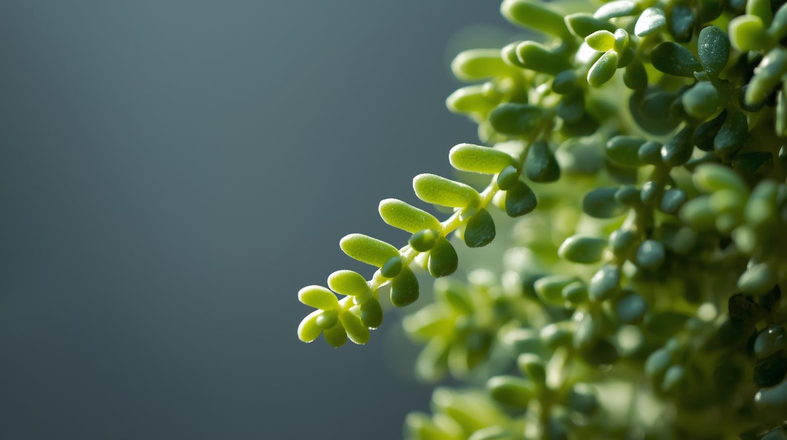 leaf detail of Senecio Peregrinus String of Dolphins live succulent from Divine Roots