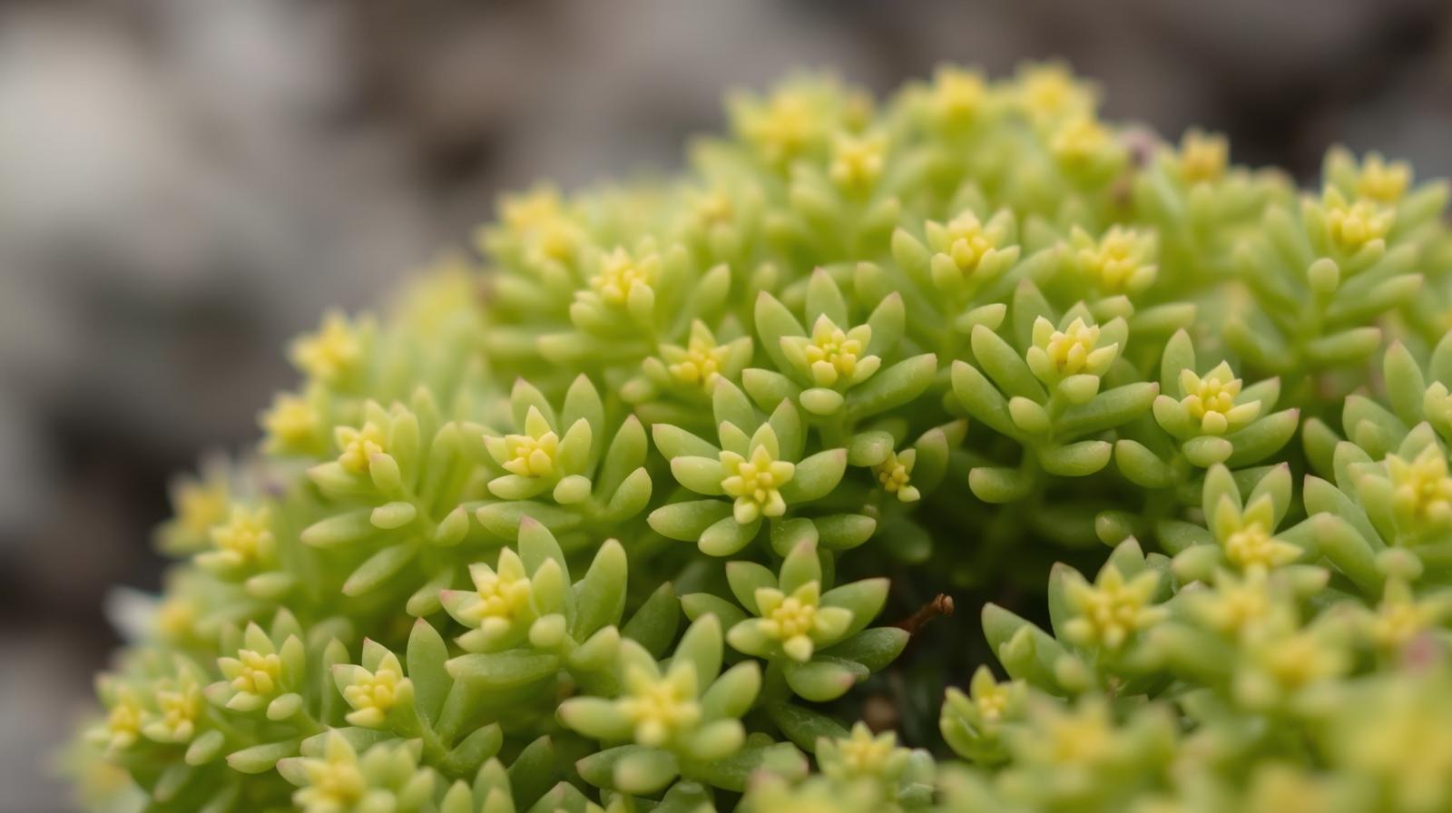 leaf detail of Sedum Rupestre Lemon Ball live succulent from Divine Roots