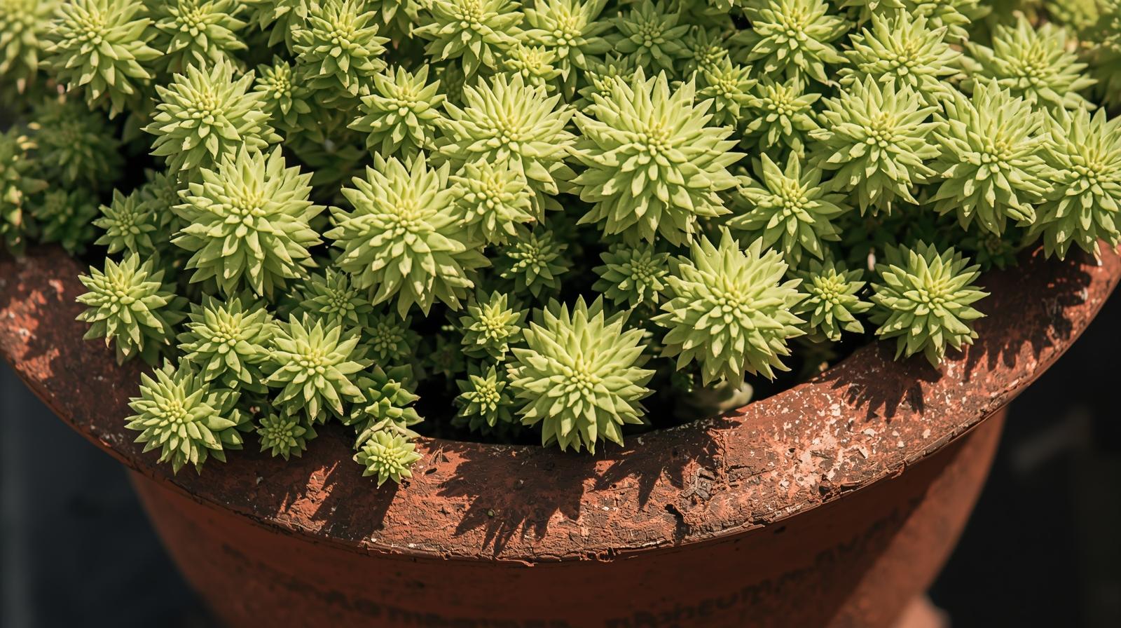 top view of Sedum Rupestre Lemon Ball live succulent from Divine Roots