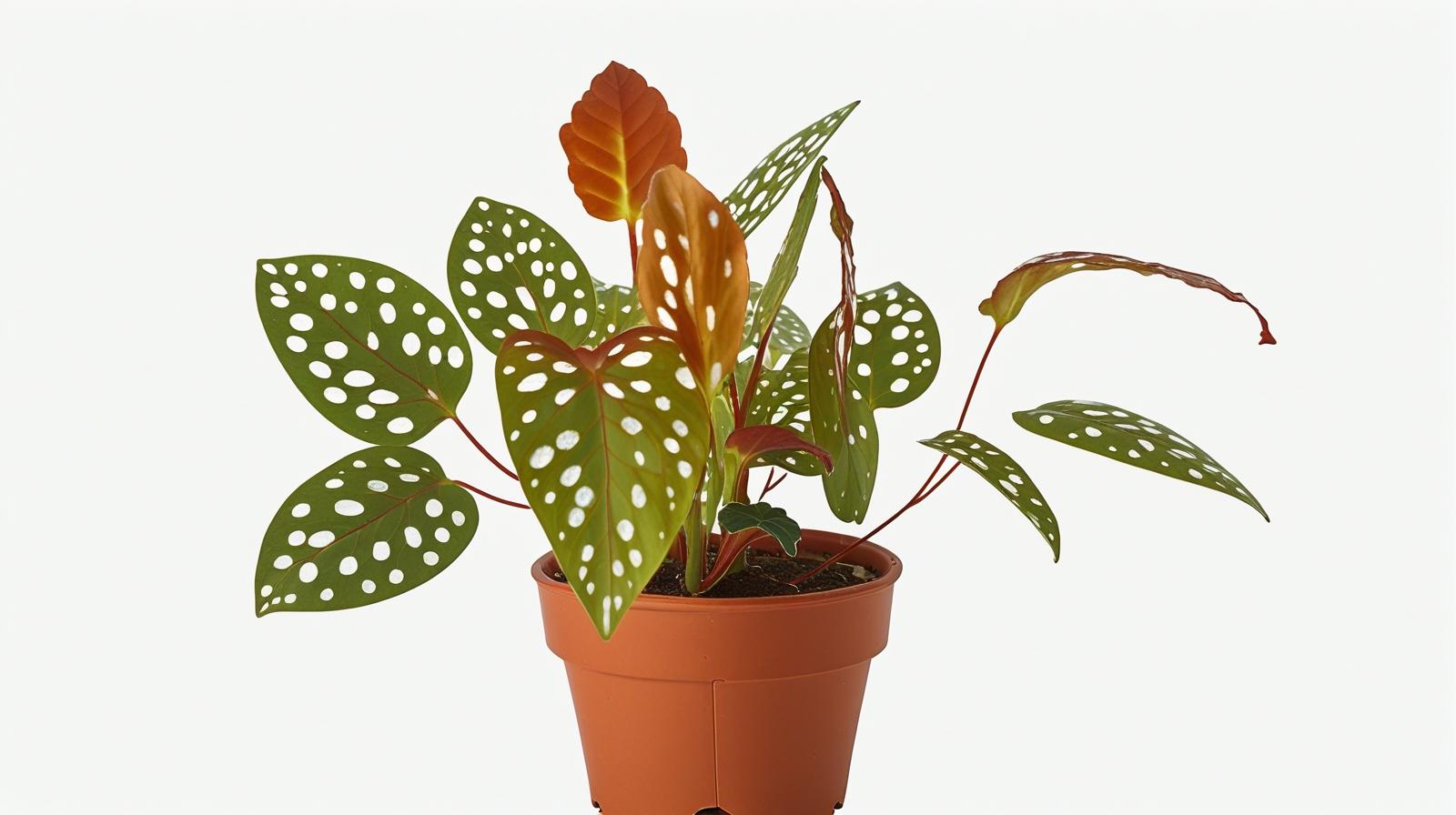 leaf detail of Angel Wing Begonia Maculata Rooted Starter Plant live Begonia from Divine Roots