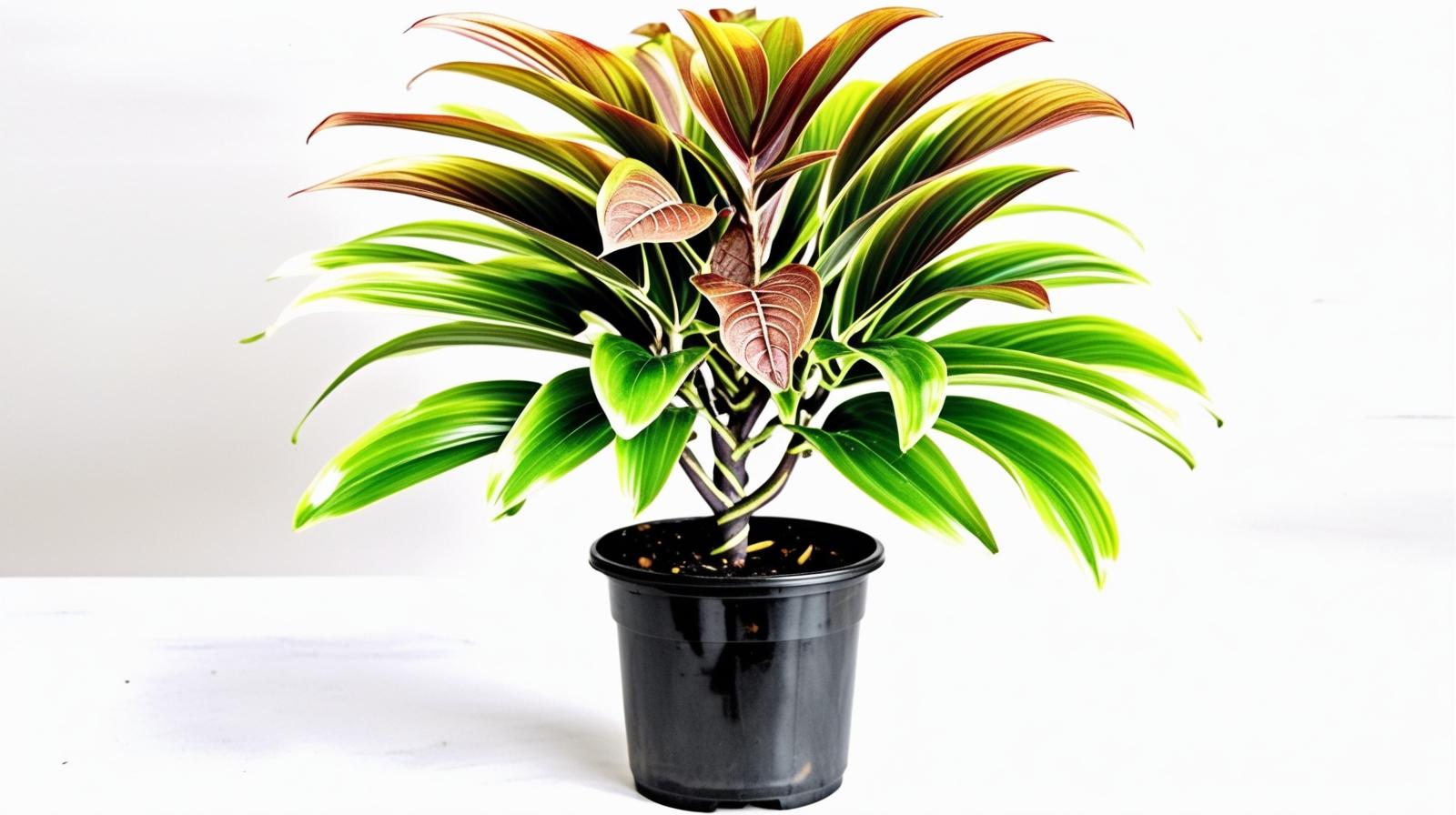 potted Cordyline Coffee Compacta 6" White Eco Pot decorative planter from Divine Roots