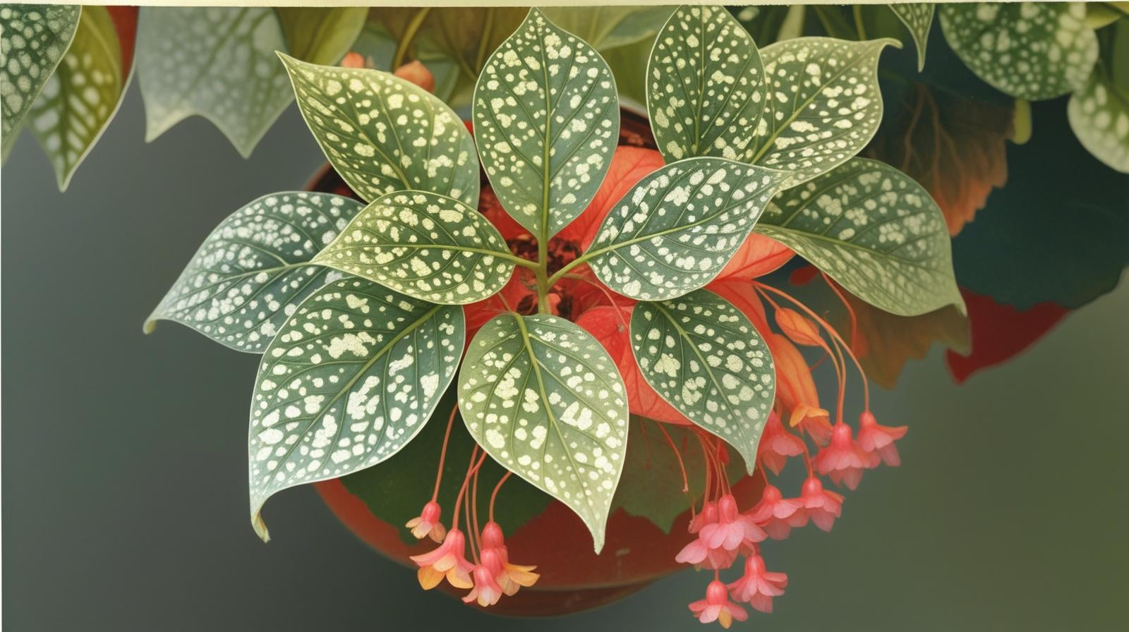leaf detail of Angel Wing Begonia Snow Capped live Begonia from Divine Roots