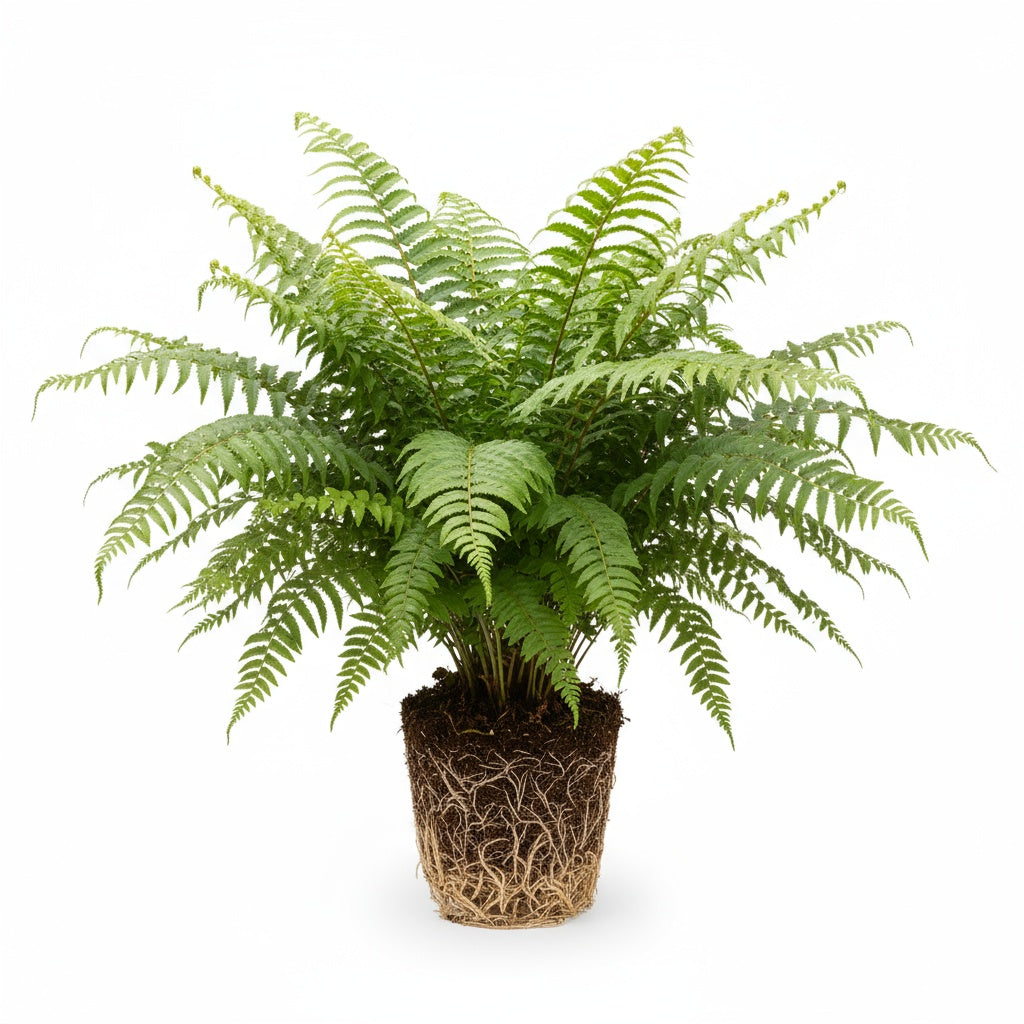 full view of Macho Fern Rooted Starter Plant live fern from Divine Roots