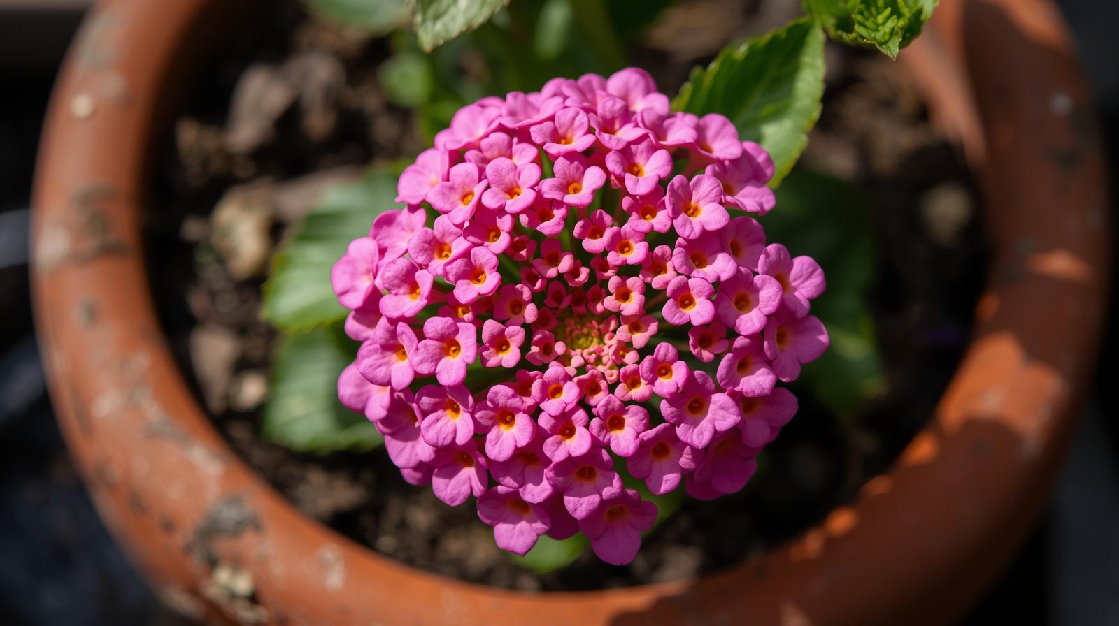 mature specimen of Lantana Wagon Wheel Pink live houseplant from Divine Roots