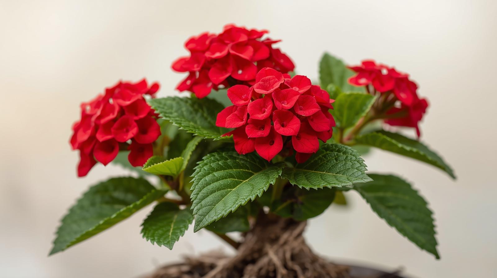 full view of Lantana Florida Red live houseplant from Divine Roots