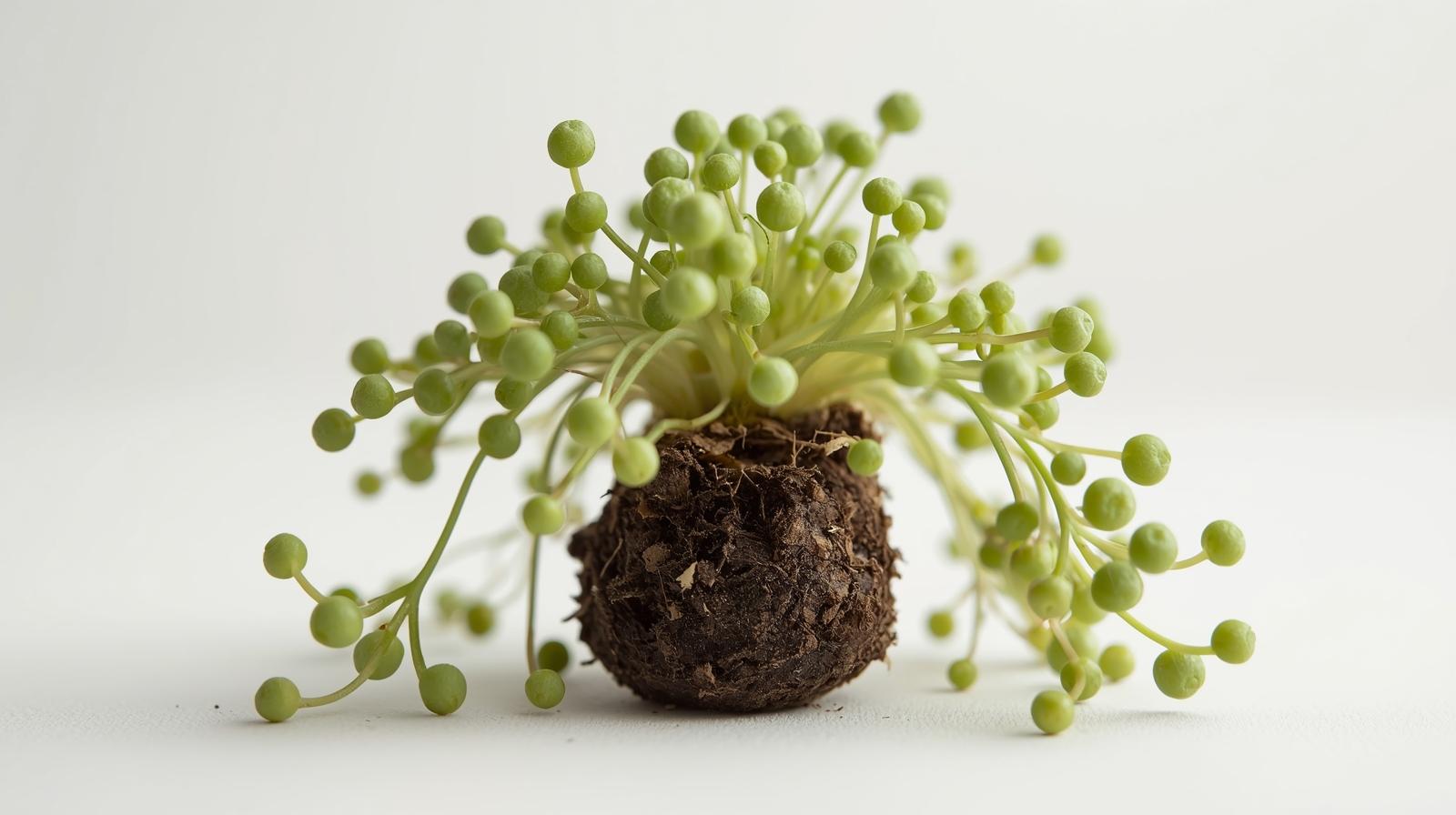close-up detail of Senecio Rowleyanus String Of Pearls Rooted Starter Plant live succulent from Divine Roots