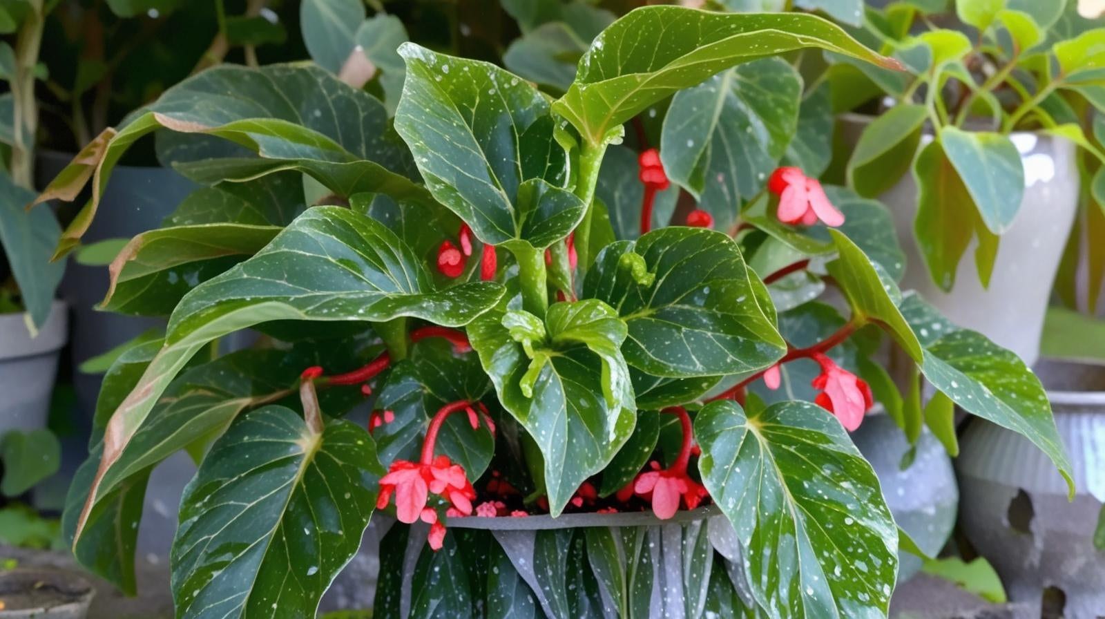 growth pattern of Angel Wing Begonia Torch Rooted Starter Plant live Begonia from Divine Roots