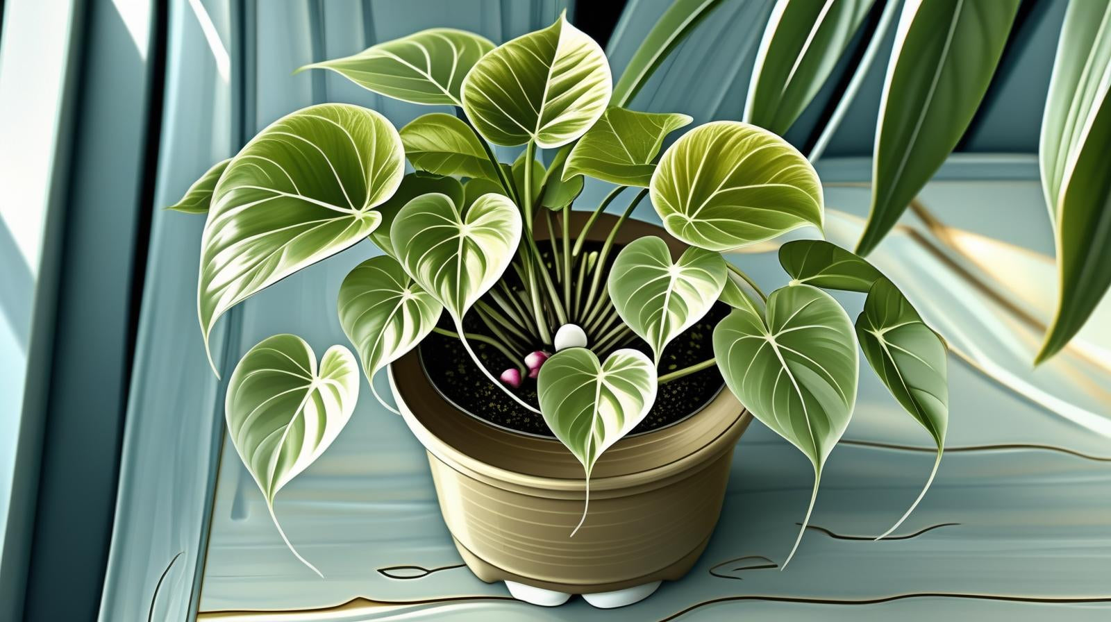 new growth on Philodendron Micans (Rooted Starter Plant) live Philodendron from Divine Roots
