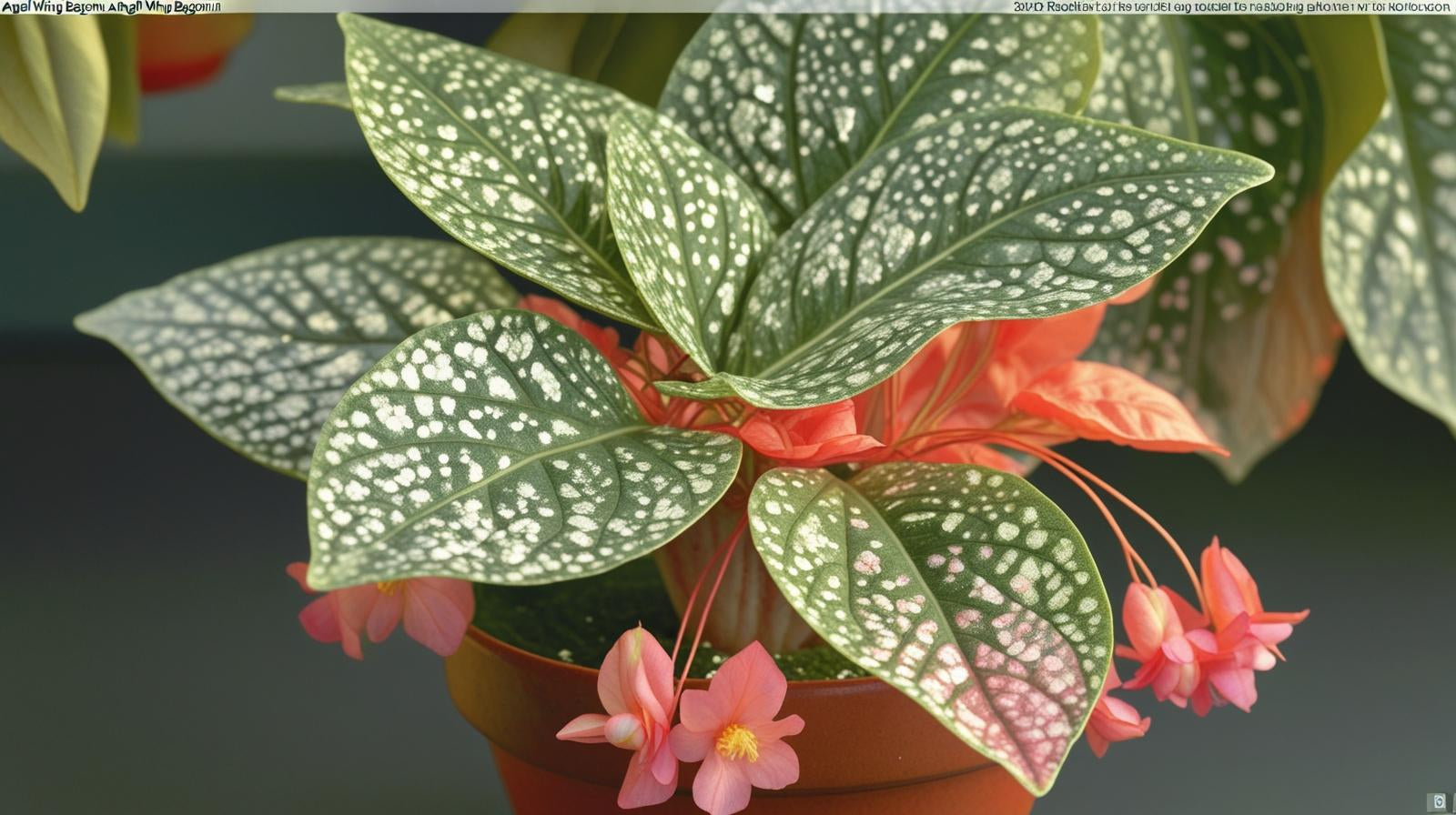 close-up detail of Angel Wing Begonia Snow Capped live Begonia from Divine Roots