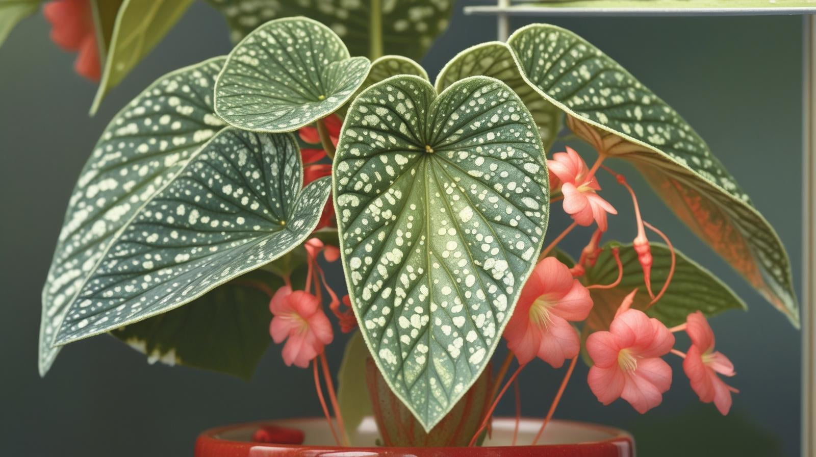 full view of Angel Wing Begonia Snow Capped live Begonia from Divine Roots