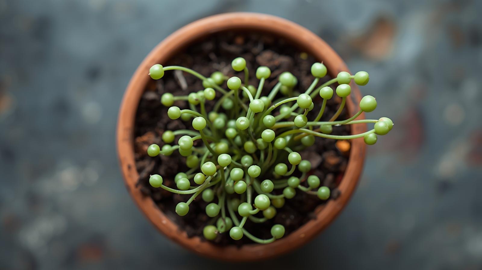 leaf detail of Senecio Rowleyanus String Of Pearls Rooted Starter Plant live succulent from Divine Roots