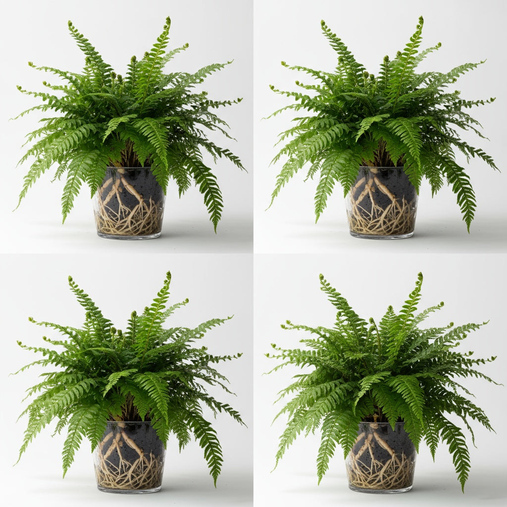 detail shot of Macho Fern Rooted Starter Plant live fern from Divine Roots