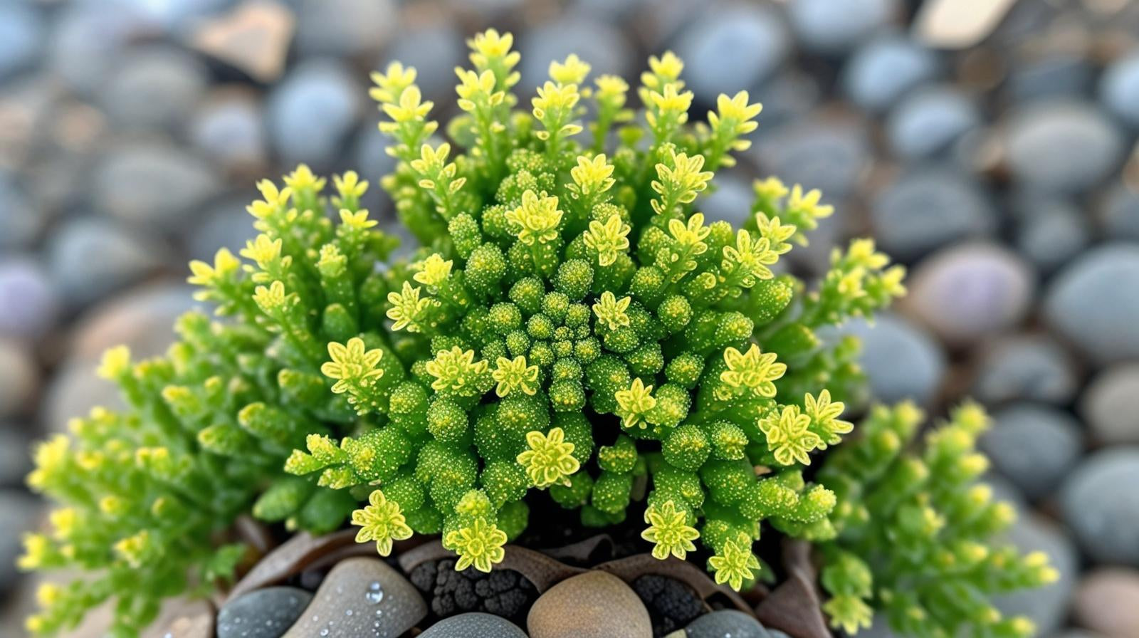 leaf detail of Sedum Acre Succulent Rooted Starter Plant live succulent from Divine Roots