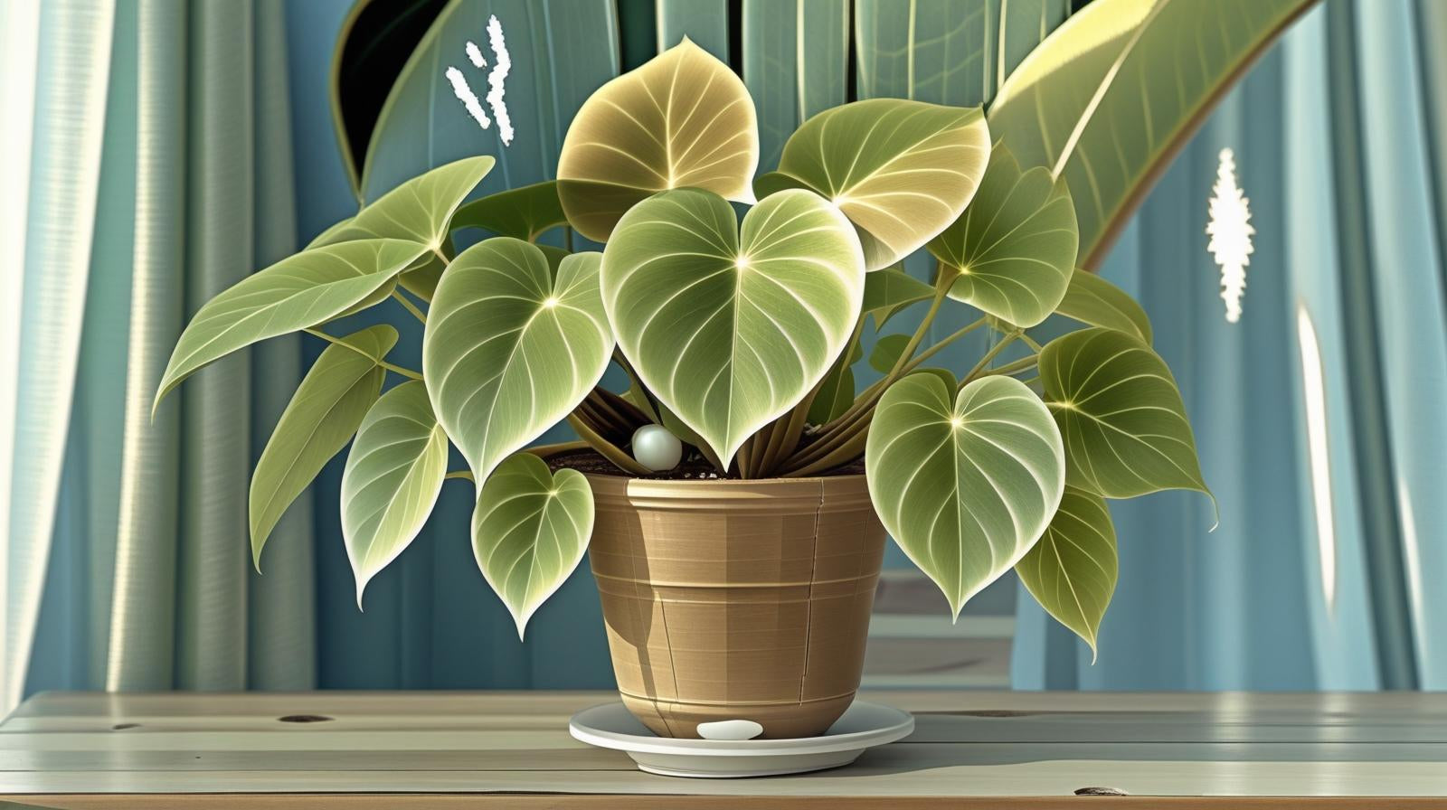 close-up detail of Philodendron Micans (Rooted Starter Plant) live Philodendron from Divine Roots