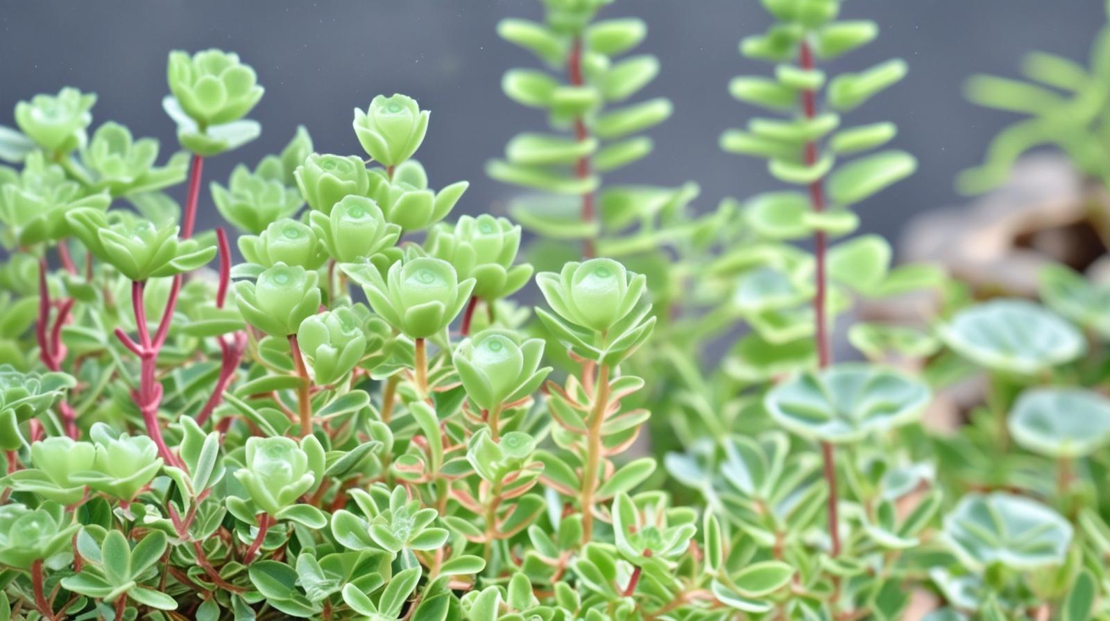 new growth on Sedum Spurium John Creech Rooted Starter Plant live succulent from Divine Roots
