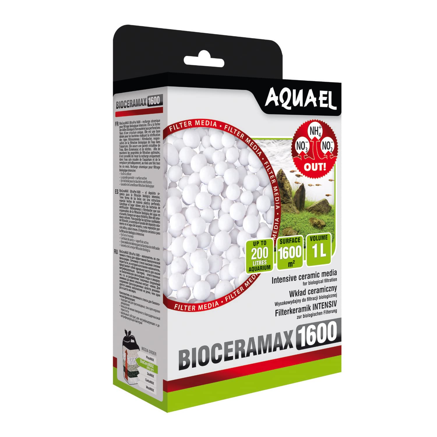 full view of Aquael Aquatics 115234 Bioceramax Ultrapro 1600 Filter live houseplant from Divine Roots