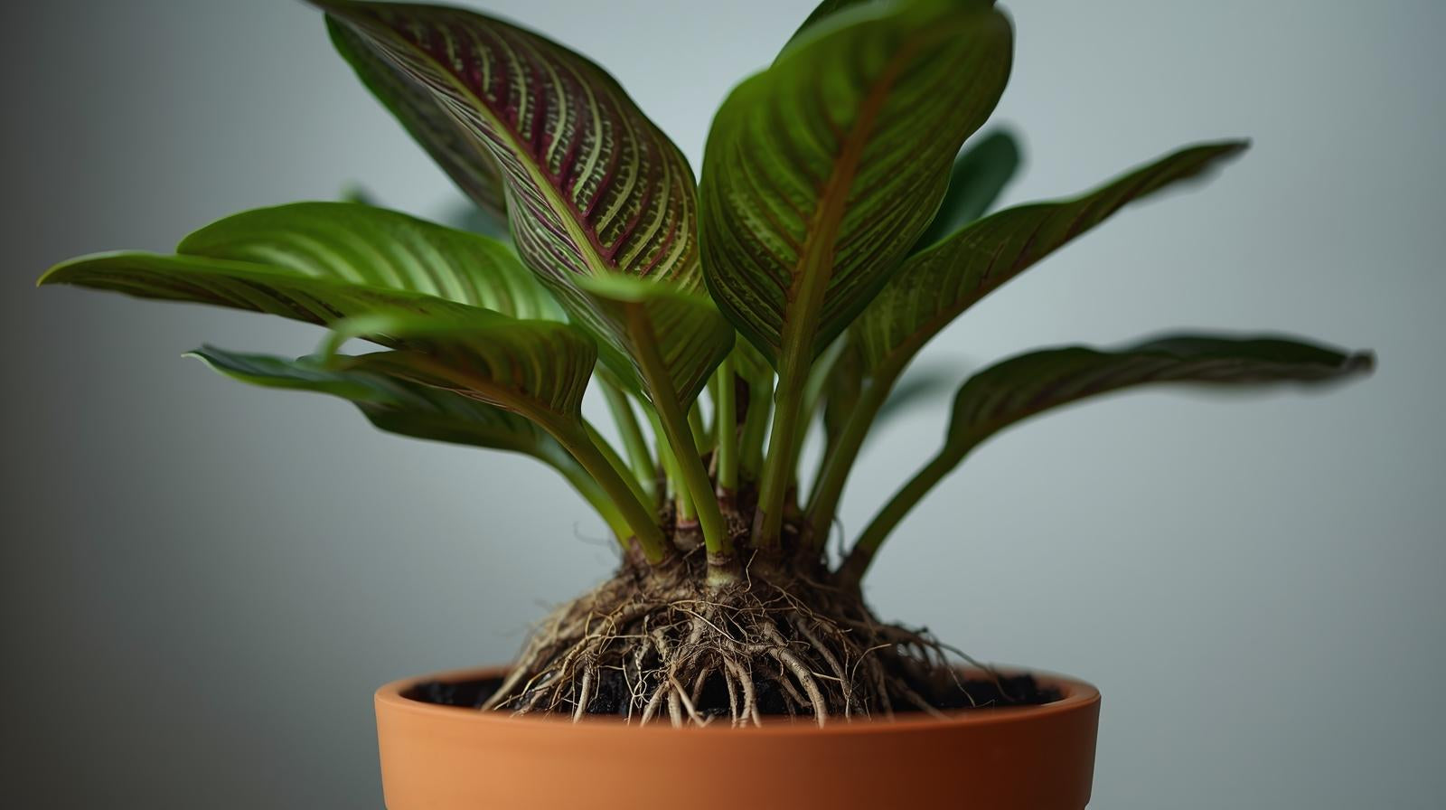 full view of Calathea Freddie Rooted Starter Plant live prayer plant from Divine Roots