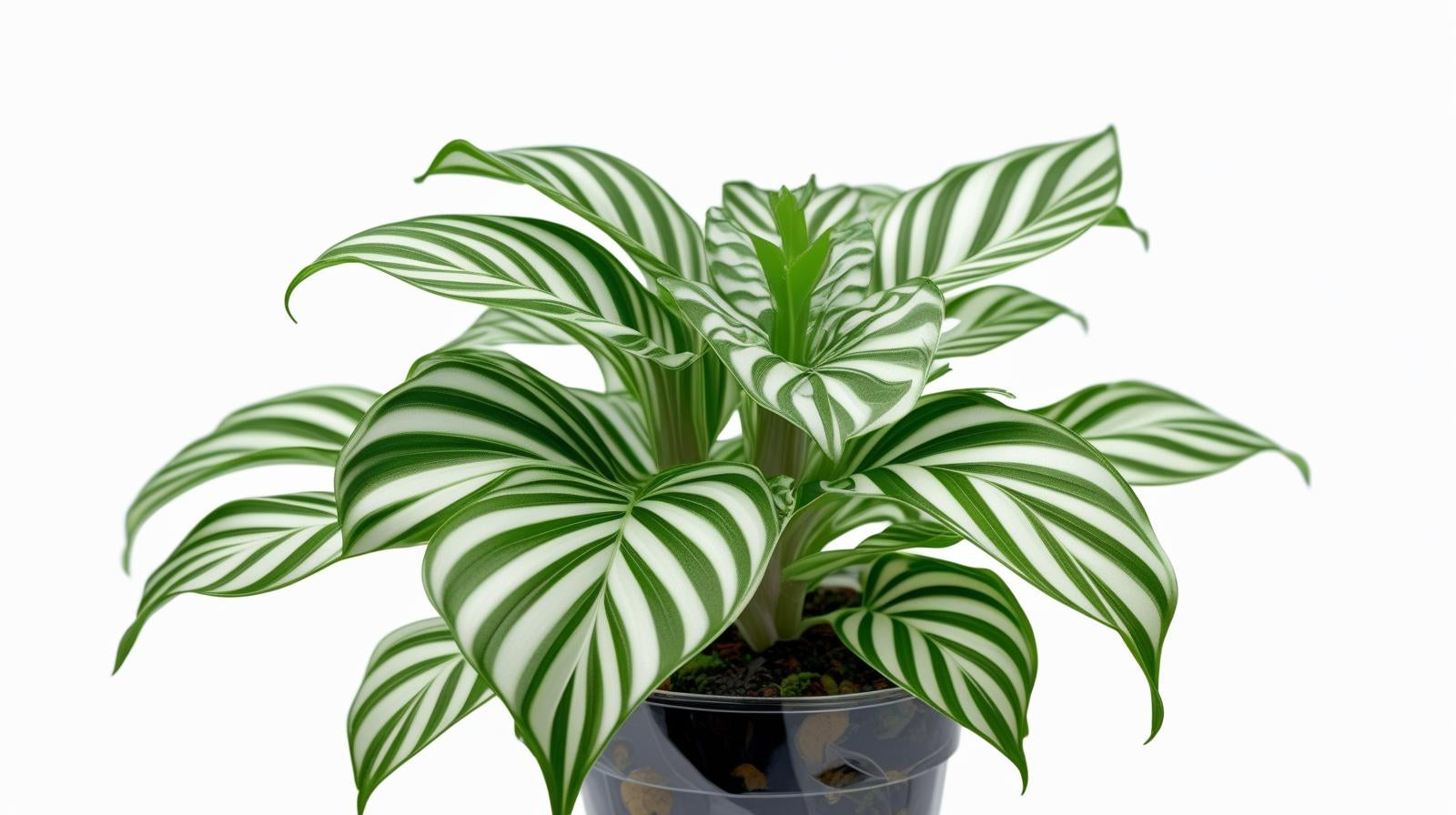 side profile of Calathea Freddie live prayer plant from Divine Roots