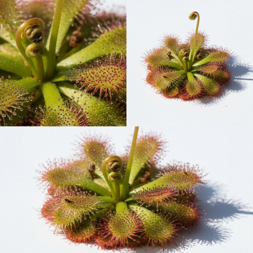 leaf detail of Sundew Drosera Spatulata live houseplant from Divine Roots