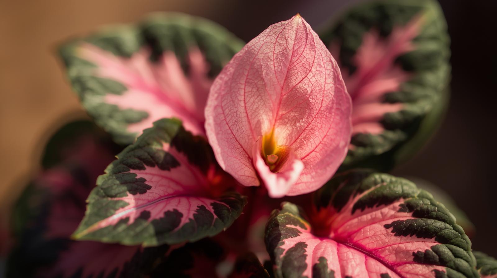 leaf detail of Angel Wing Begonia Sunbrite Pink live Begonia from Divine Roots