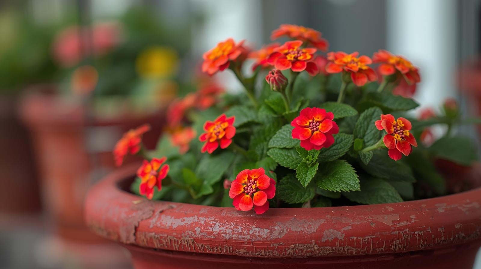 mature specimen of Lantana Dallas Red (Rooted Starter Plant) live houseplant from Divine Roots