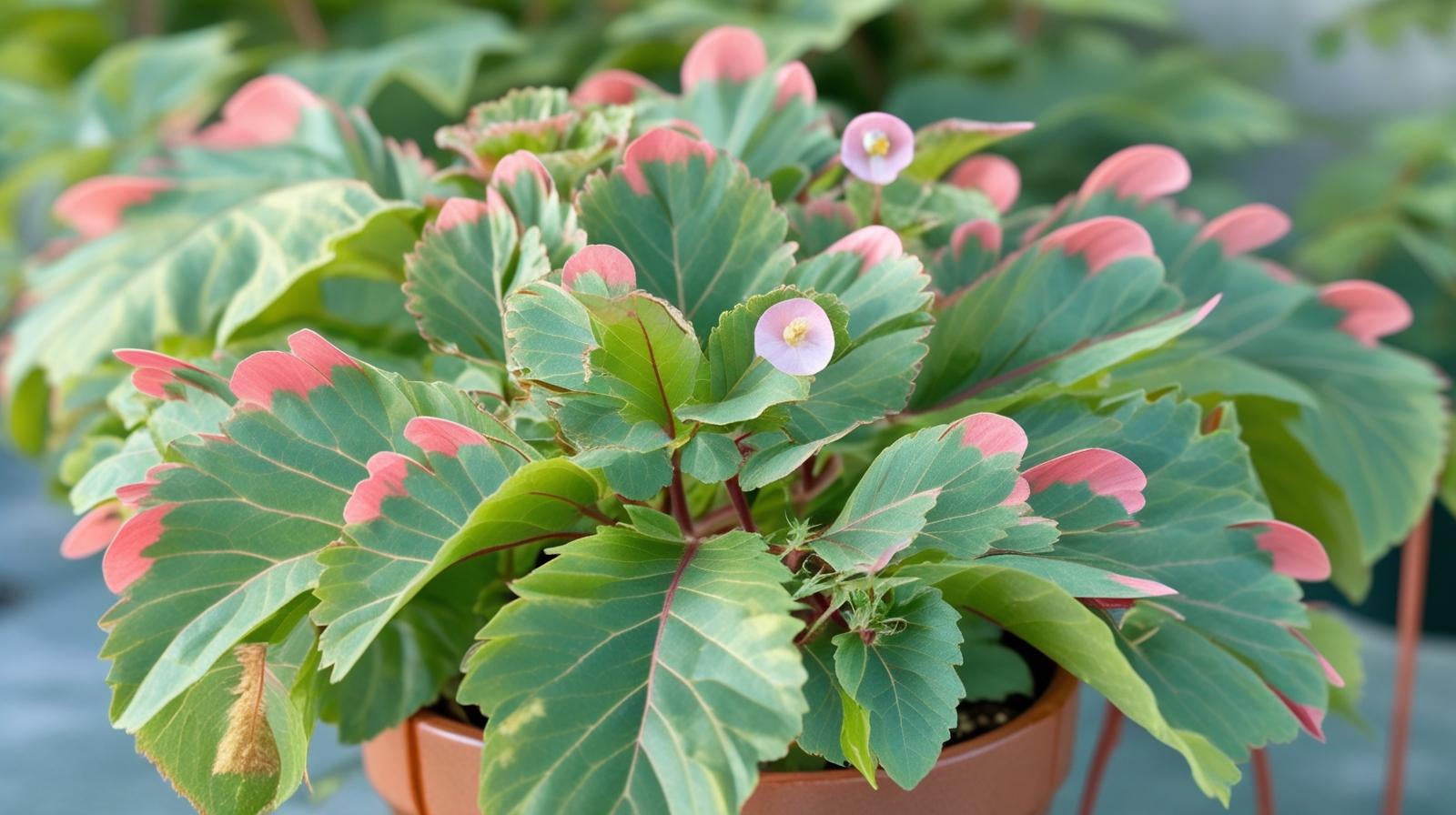 side profile of Angel Wing Begonia Richmondensis Pink live Begonia from Divine Roots