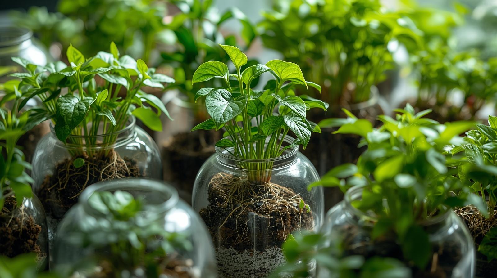 top view of Combo Terrarium Rooted Starter Plant live plant bundle from Divine Roots