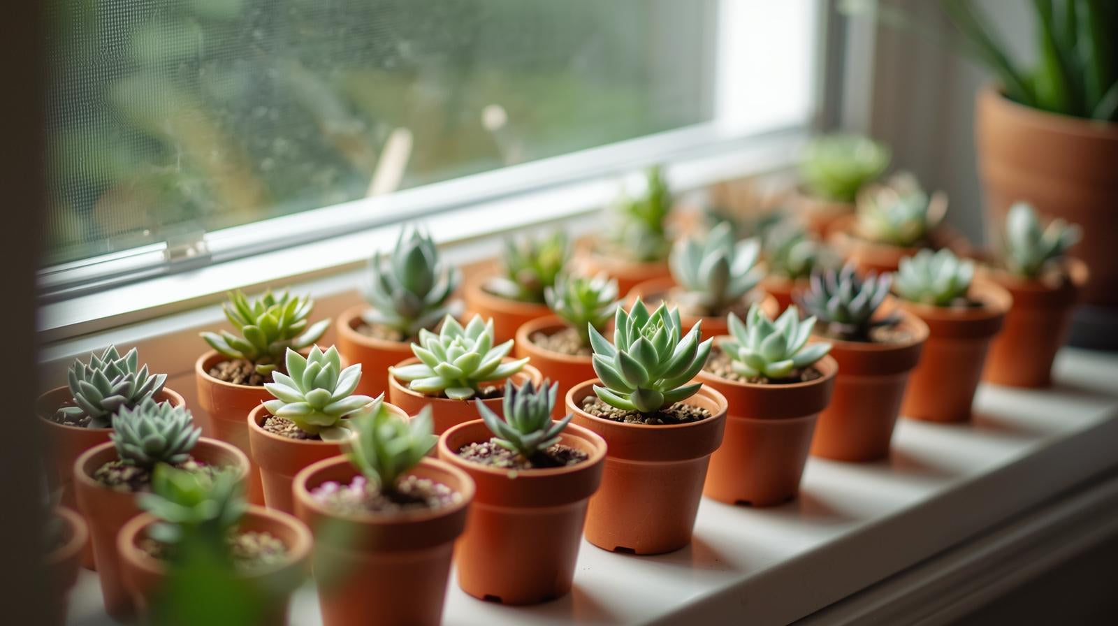 full view of Windowsill Succulent Plant Pack live succulent from Divine Roots