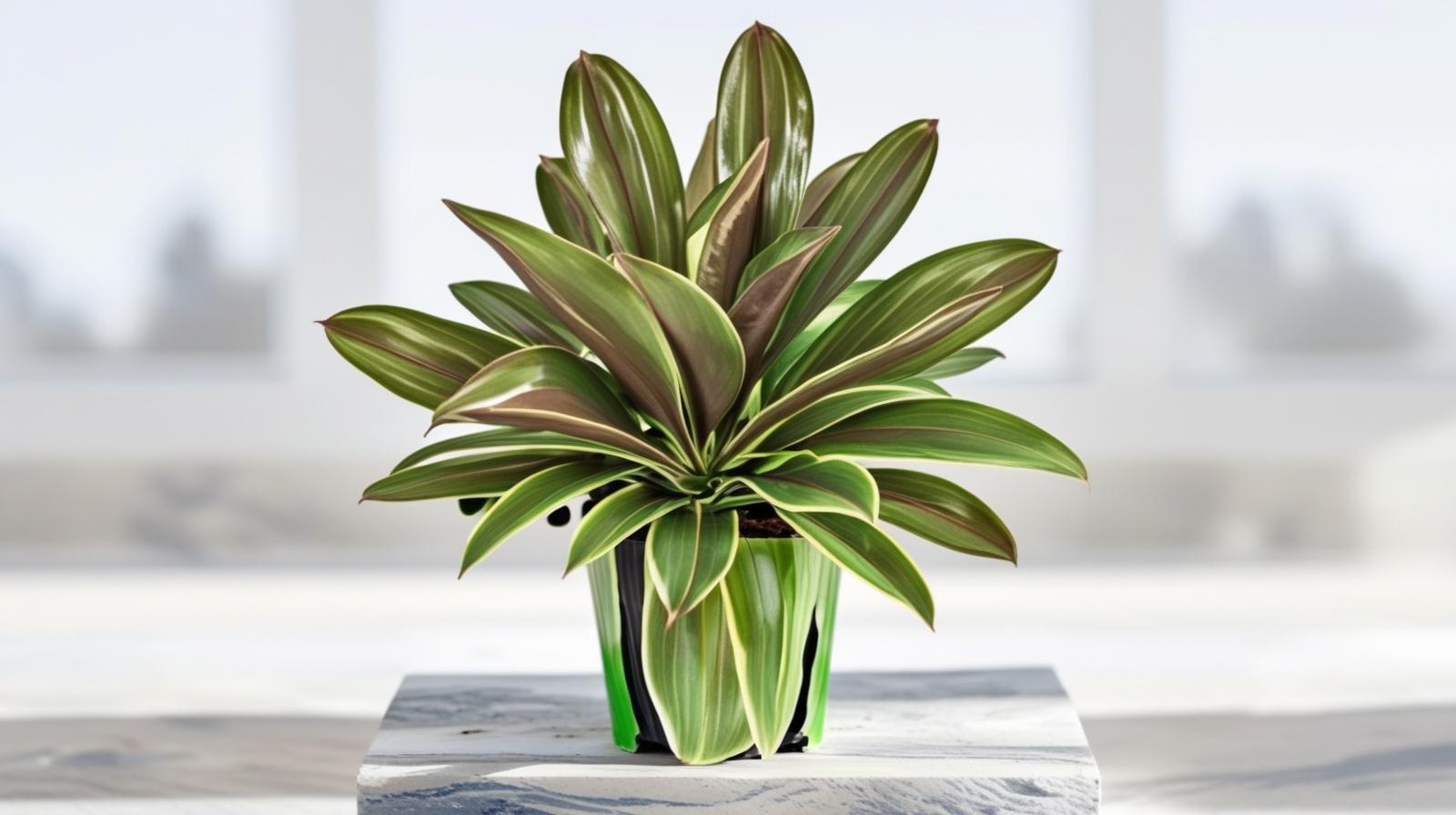side profile of Cordyline Coffee Compacta 6" White Eco Pot decorative planter from Divine Roots