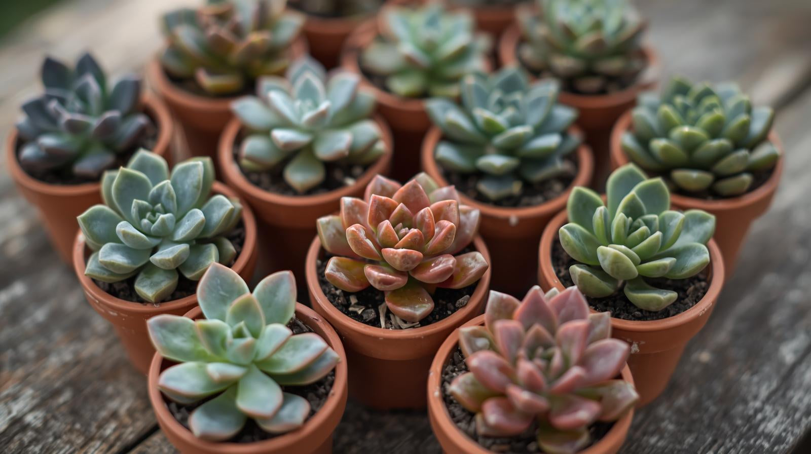 top view of Rosette Shaped Succulent Pack live succulent from Divine Roots