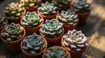side profile of Rosette Shaped Succulent Pack live succulent from Divine Roots