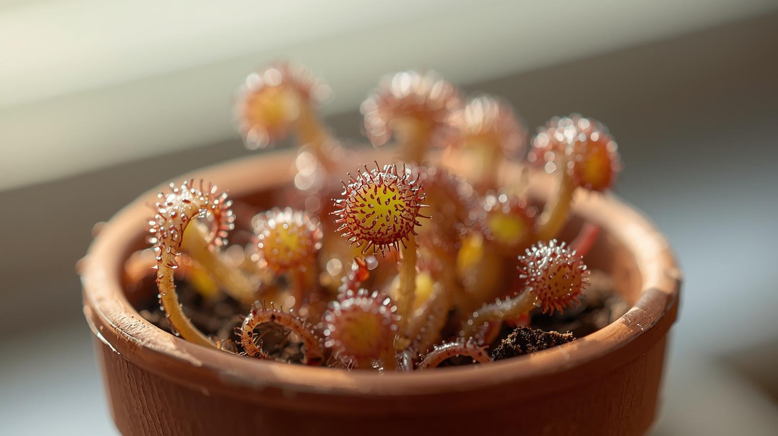 potted Sundew Drosera Spatulata Rooted Starter Plant live houseplant from Divine Roots