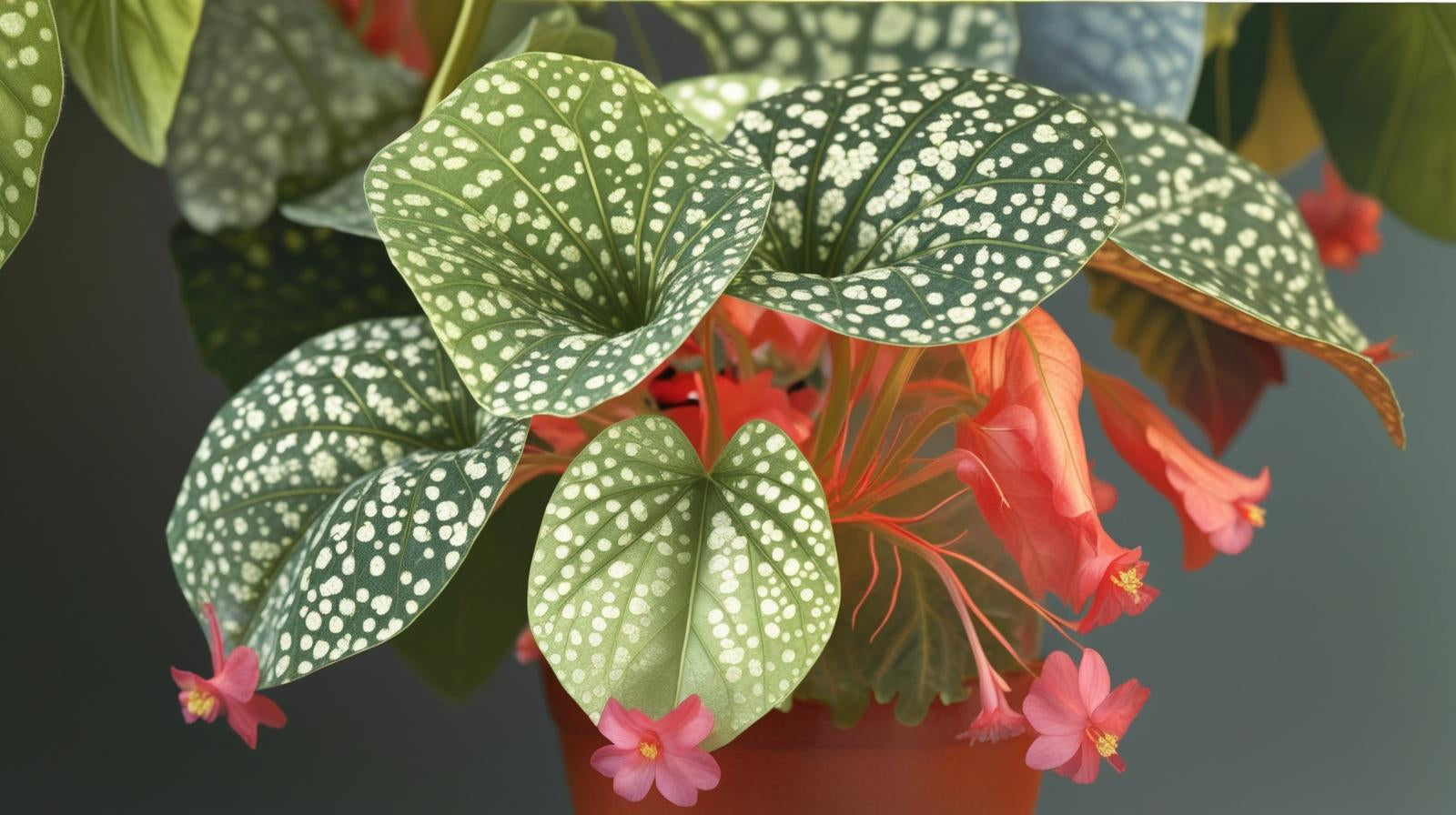 size reference for Angel Wing Begonia Snow Capped live Begonia from Divine Roots