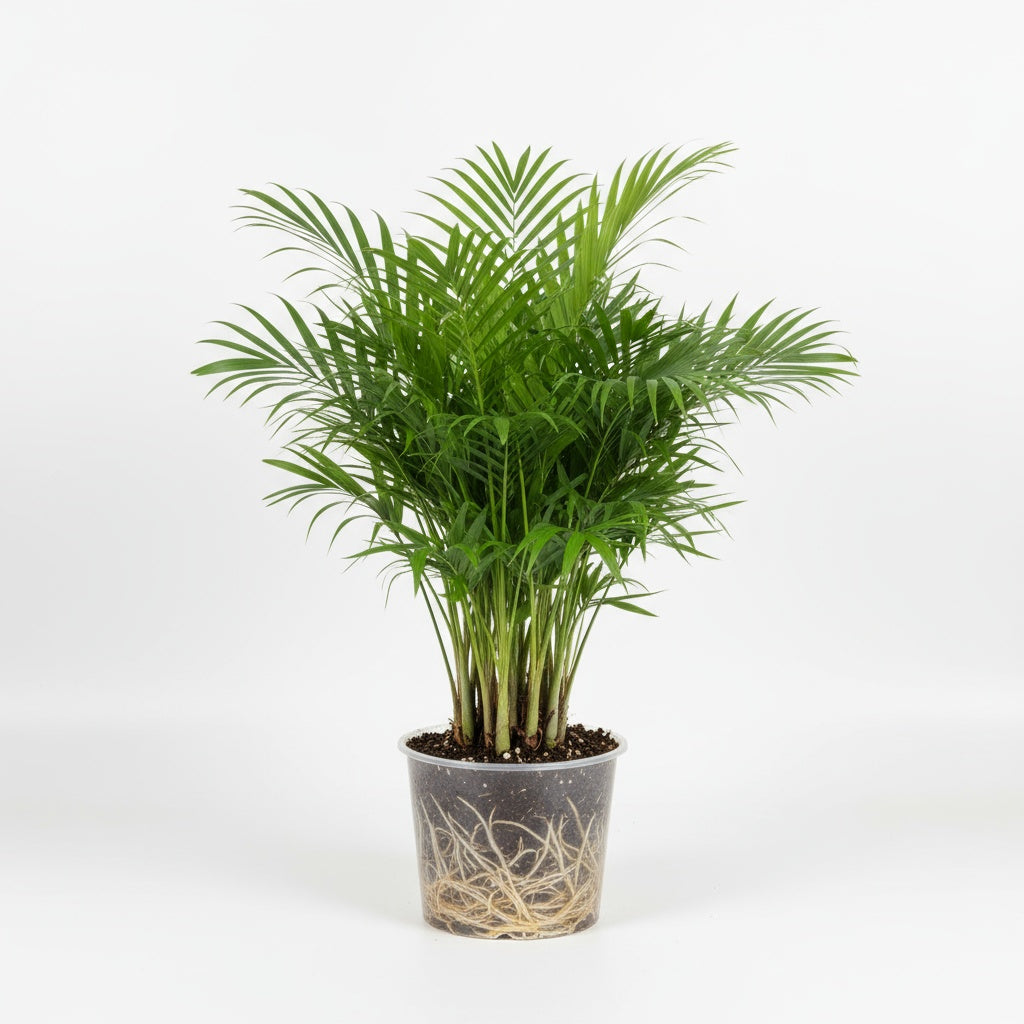side profile of Bella Palm (Chamaedorea elegans) live palm from Divine Roots