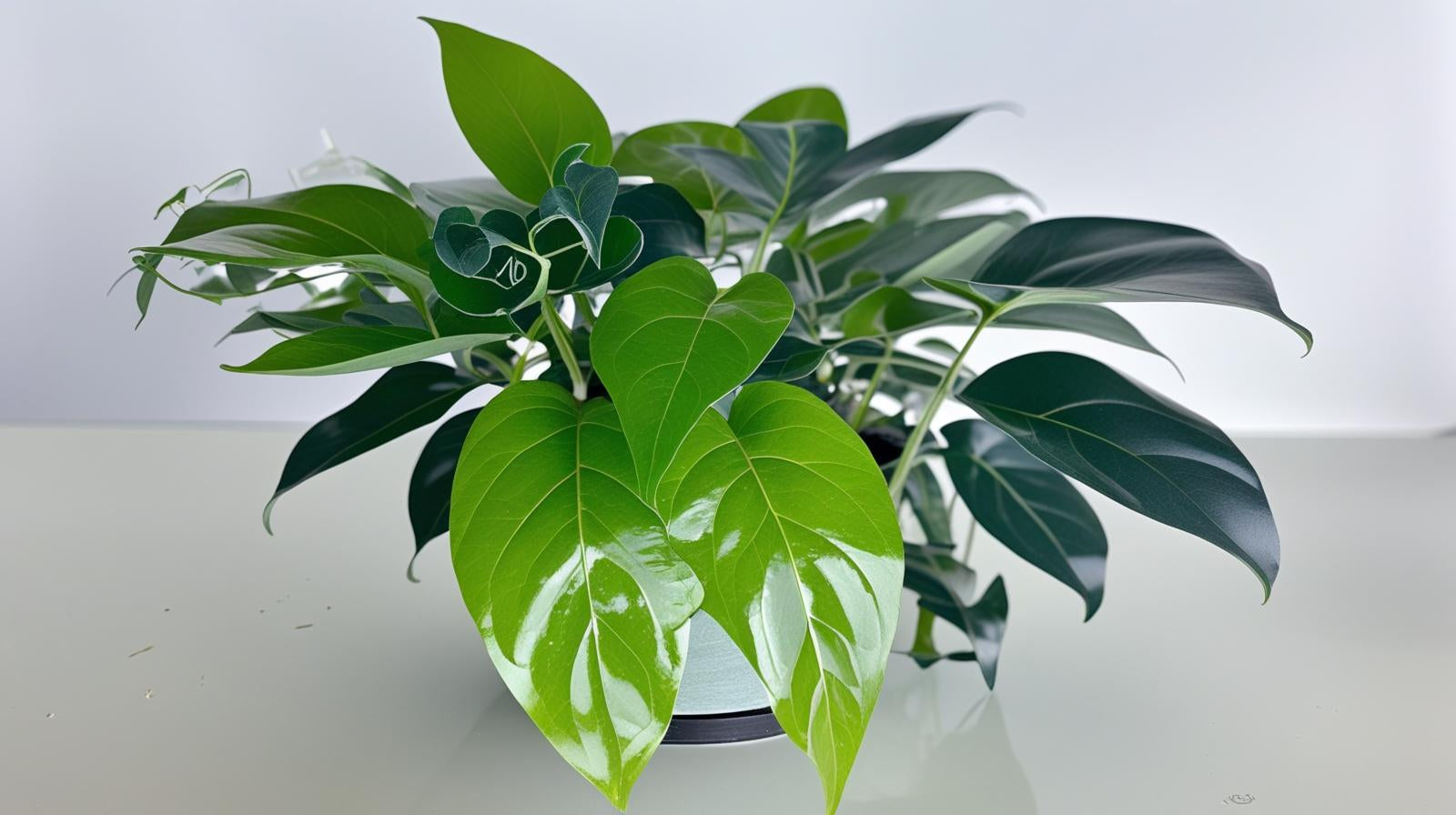 leaf detail of Pothos Baltic Blue (Rooted Starter Plant) live Pothos from Divine Roots