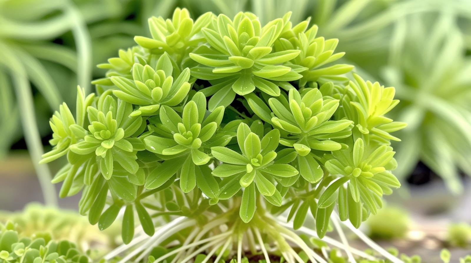 leaf detail of Sedum Rupestre Lemon Ball Rooted Starter Plant live succulent from Divine Roots