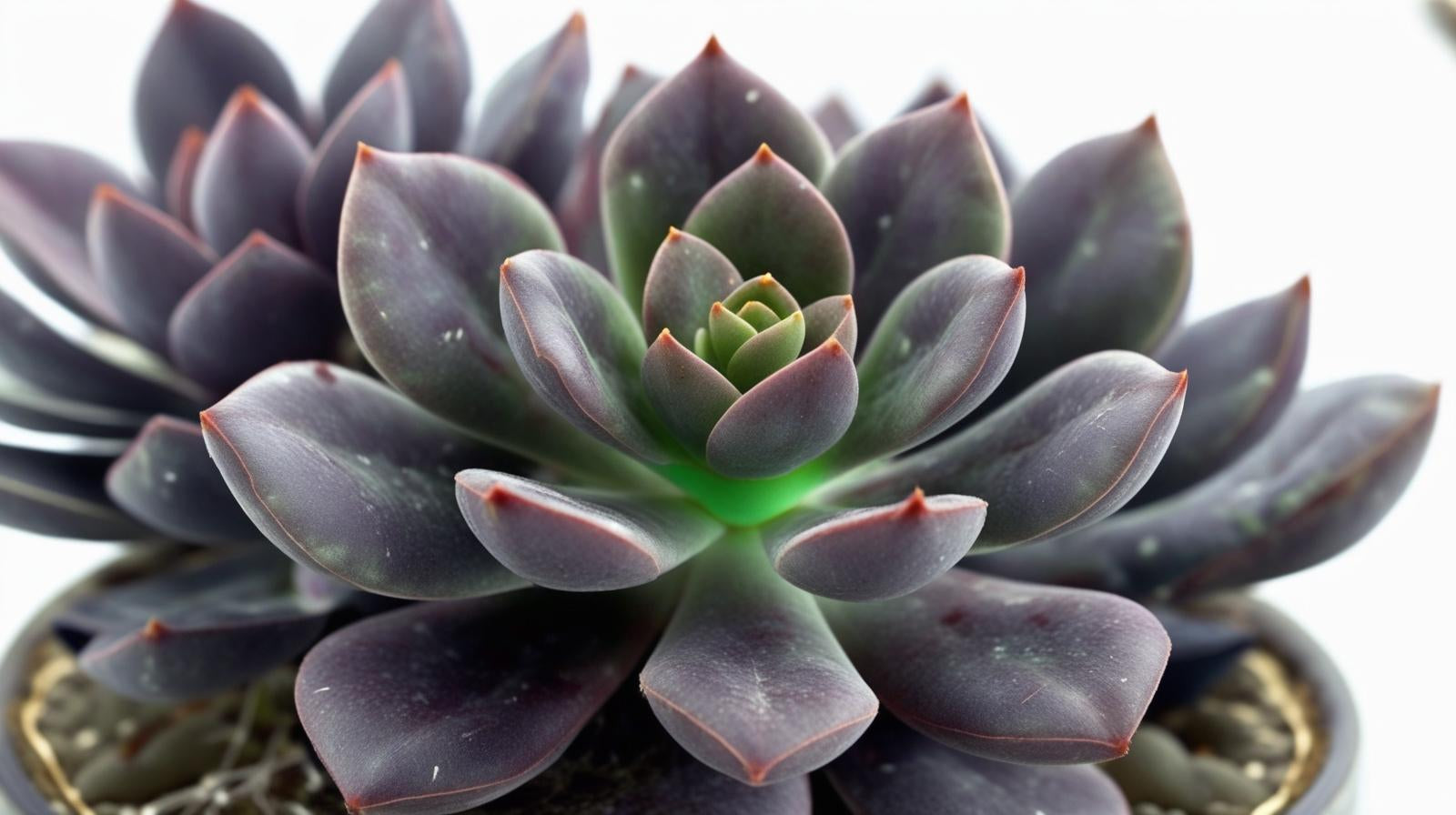 top view of Echeveriaaffinis Black Knight Rooted Starter Plant live succulent from Divine Roots