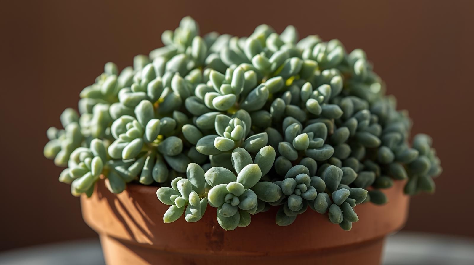 potted Senecio Peregrinus String of Dolphins live succulent from Divine Roots