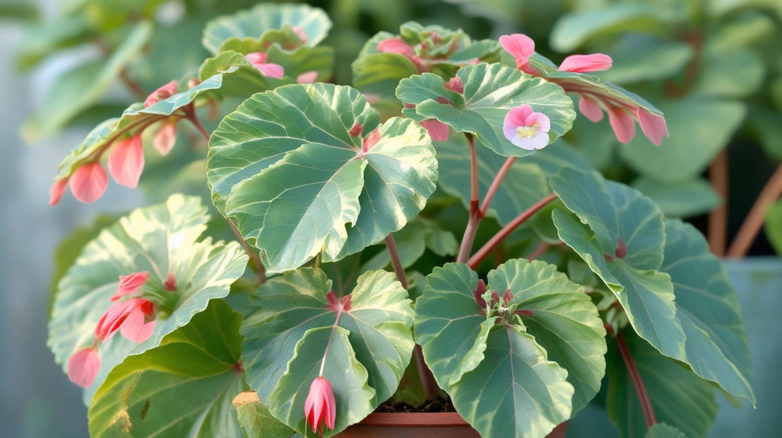 full view of Angel Wing Begonia Richmondensis Pink Rooted Starter Plant live Begonia from Divine Roots