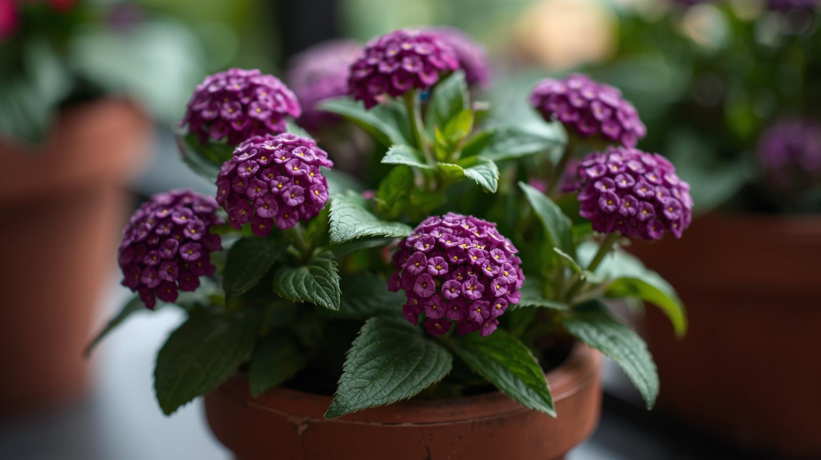 size reference for Lantana camara 'Dark Purple' live houseplant from Divine Roots