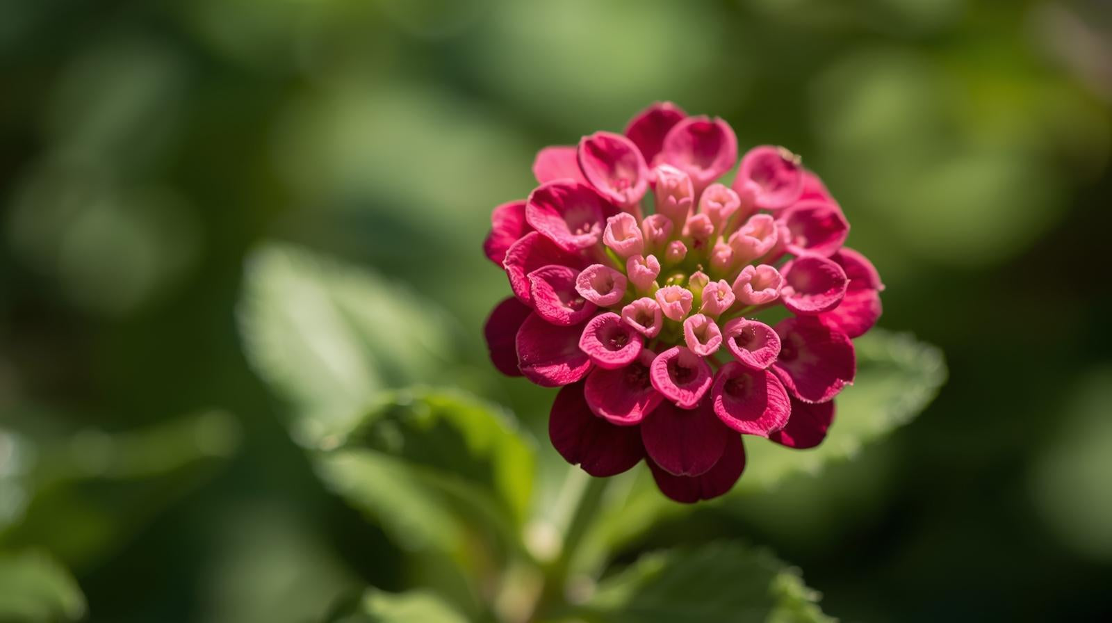 close-up detail of Lantana Dwarf Raspberry (Rooted Starter Plant) live houseplant from Divine Roots