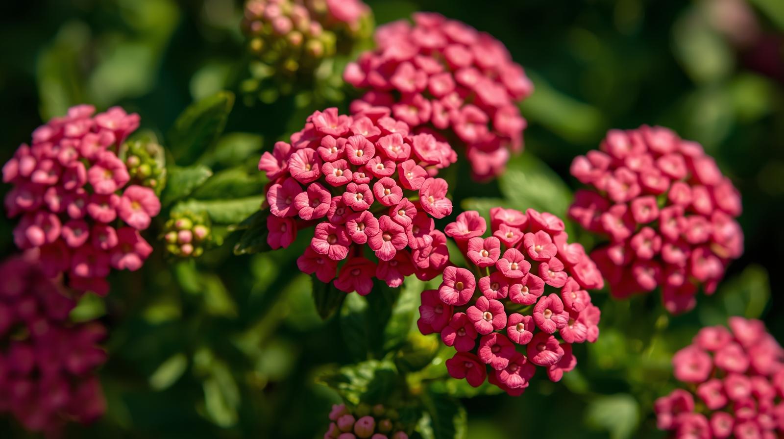 side profile of Lantana Wagon Wheel Pink live houseplant from Divine Roots