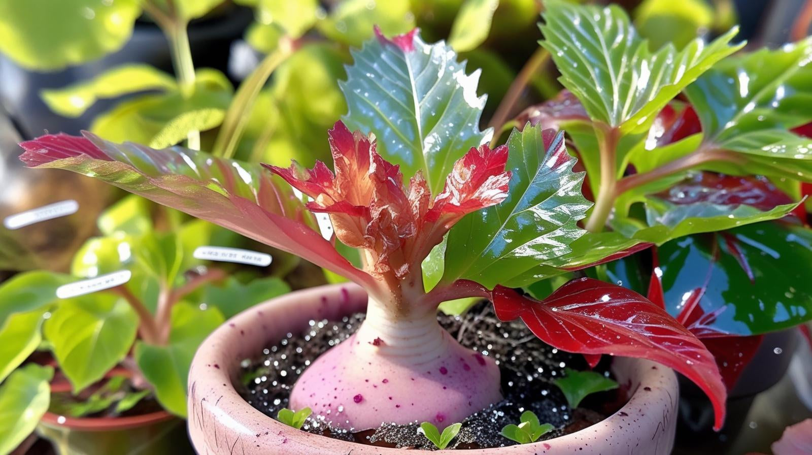 size reference for Angel Wing Begonia Sophia Rooted Starter Plant live Begonia from Divine Roots