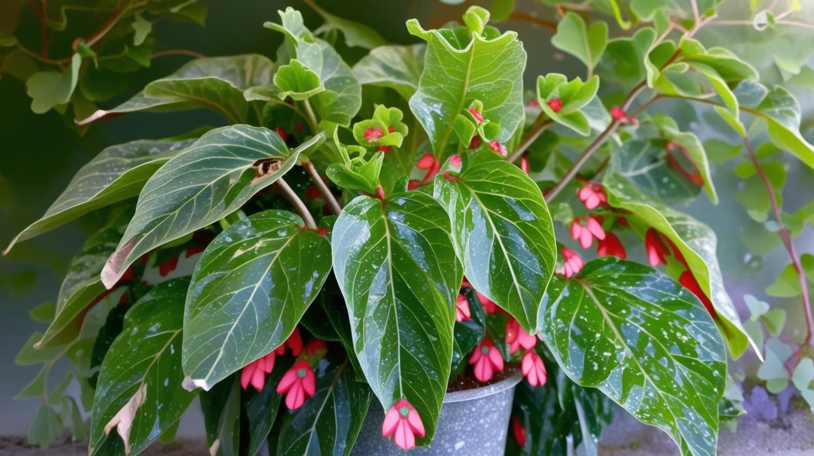 full view of Angel Wing Begonia Lois Burke Rooted Starter Plant live Begonia from Divine Roots