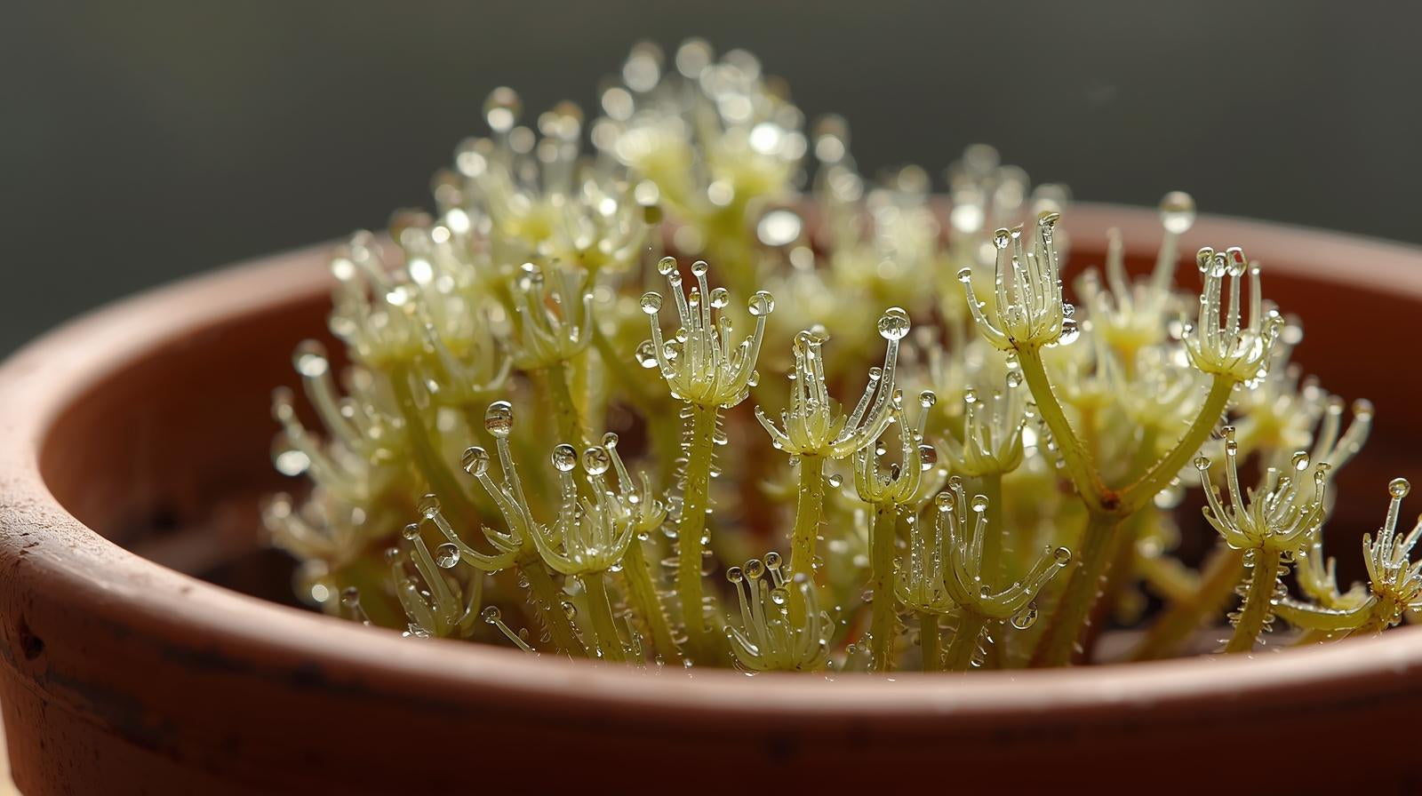 mature specimen of Sundew Drosera Spatulata Rooted Starter Plant live houseplant from Divine Roots