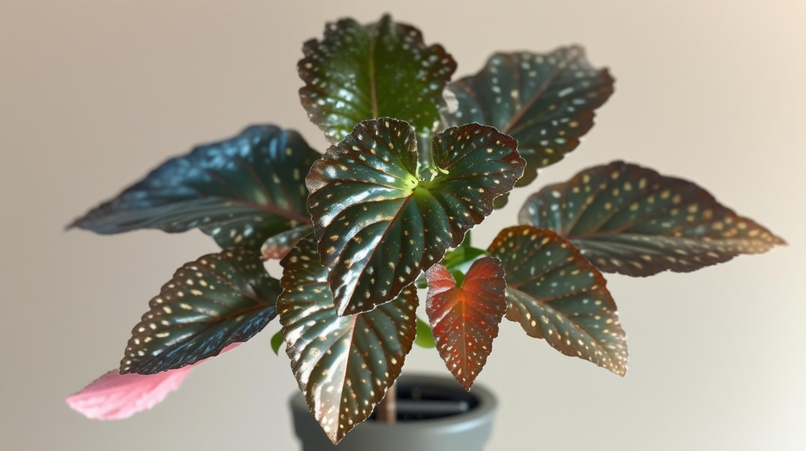 side profile of Angel Wing Begonia Fannie Moser Rooted Starter Plant live Begonia from Divine Roots