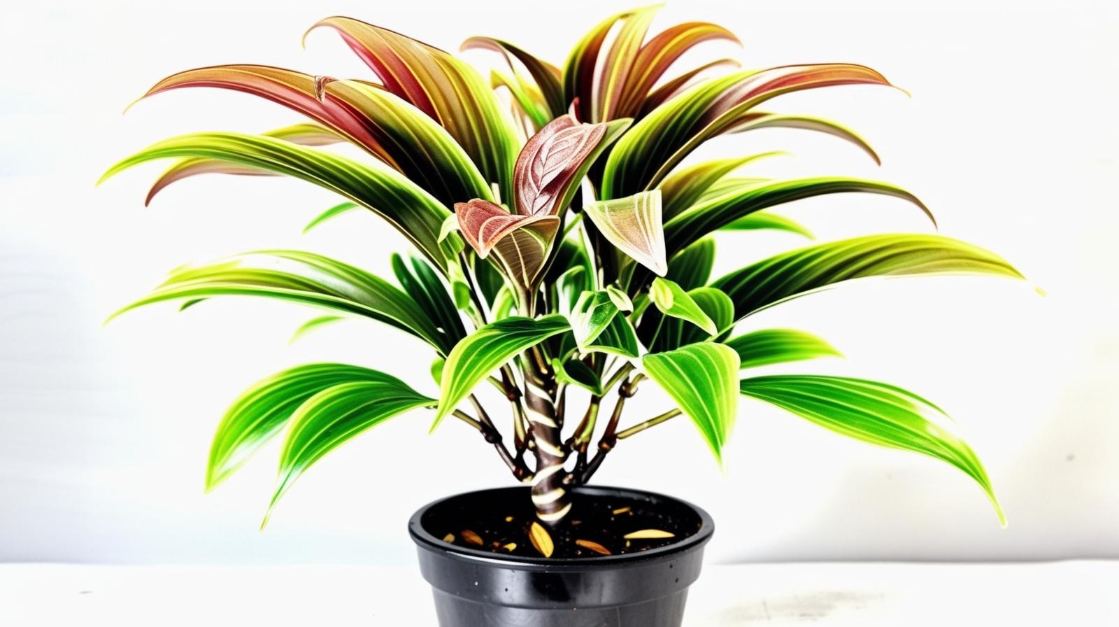 new growth on Cordyline Coffee Compacta 6" White Eco Pot decorative planter from Divine Roots
